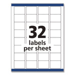 Permanent Id Labels W/ Sure Feed Technology, Inkjet/laser Printers, 1.25 X 1.75, White, 32/sheet, 15 Sheets/pack