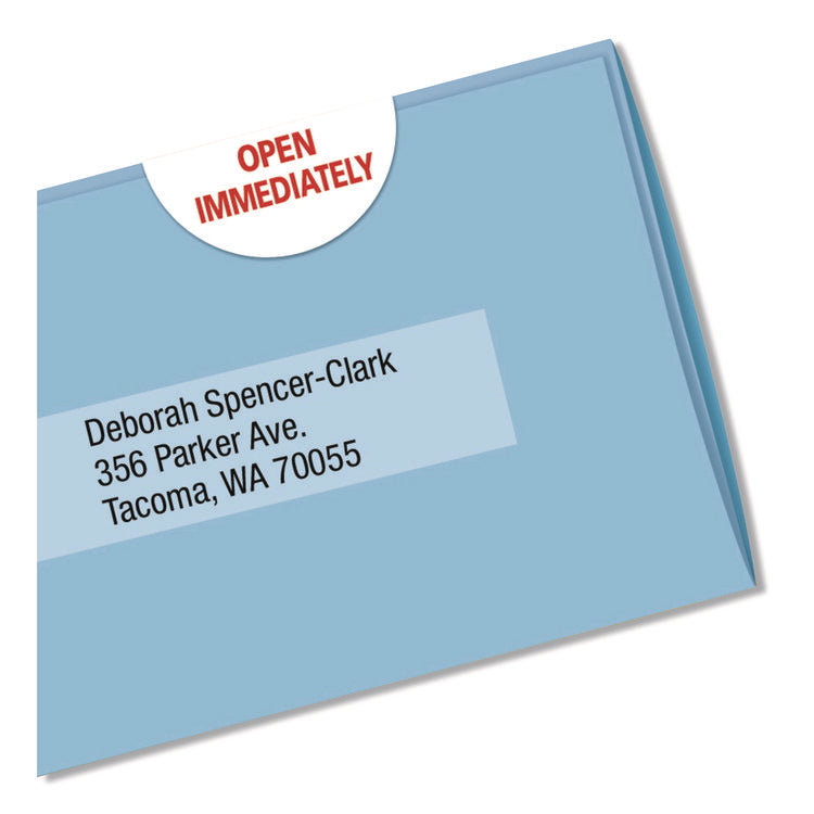 Printable Mailing Seals, 1" dia, White, 15/Sheet, 40 Sheets/Pack, (5247)