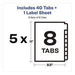 Print and Apply Index Maker Clear Label Dividers, Copiers, 8-Tab, 11 x 8.5, White, 5 Sets