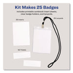 Lanyard-Style Badge Holder W/laser/inkjet Inserts, Top Load, 4.25 X 6, We, 25/pk