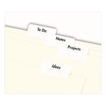 Printable Plastic Tabs with Repositionable Adhesive, 1/5-Cut, White, 1.25" Wide, 96/Pack