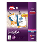 Lanyard-Style Badge Holder W/laser/inkjet Inserts, Top Load, 4.25 X 6, We, 25/pk