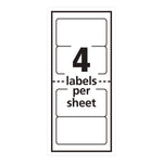 Mini-Sheets Mailing Labels, Inkjet/laser Printers, 2 X 4, White, 4/sheet, 25 Sheets/pack
