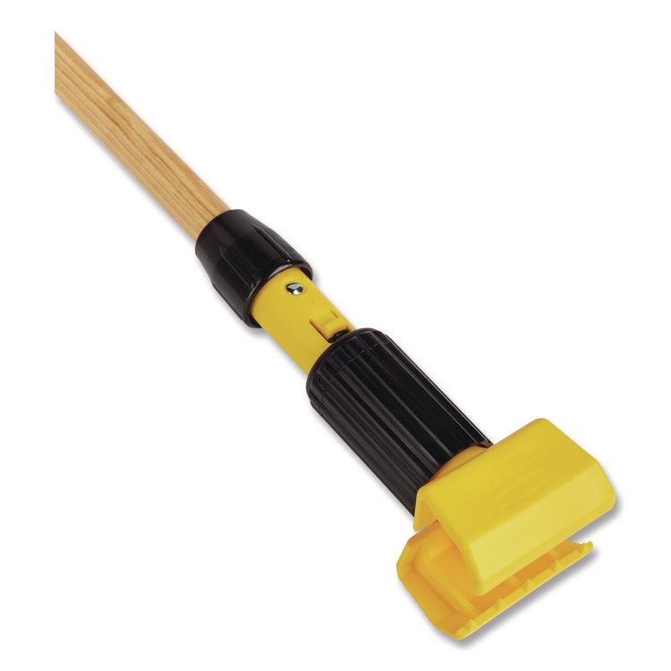 Gripper Vinyl-Covered Aluminum Mop Handle, 1.13" dia x 60", Gray/Yellow