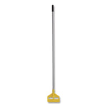 Invader Aluminum Side-Gate Wet-Mop Handle, 1" dia x 60", Gray/Yellow