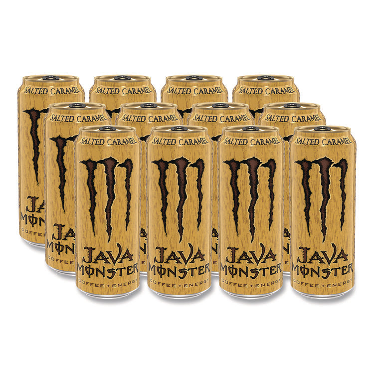 Java Monster Cold Brew Coffee, Salted Caramel, 15 oz Can, 12/Pack
