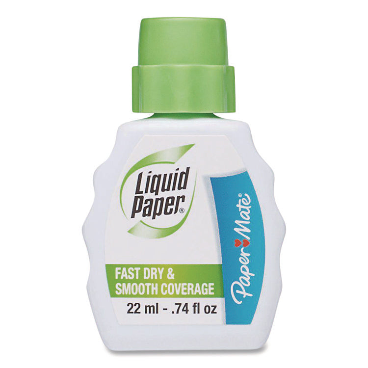 Fast Dry Correction Fluid, 22 ml Bottle, White, Dozen