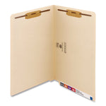End Tab Fastener Folders with Reinforced Straight Tabs, 11-pt Manila, 2 Fasteners, Legal Size, Manila Exterior, 50/Box