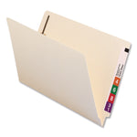 End Tab Fastener Folders with Reinforced Straight Tabs, 11-pt Manila, 2 Fasteners, Legal Size, Manila Exterior, 50/Box