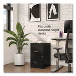 Soho Vertical File Cabinet, 2 Drawers: File/file, Letter, Black, 14" X 18" X 24.1"