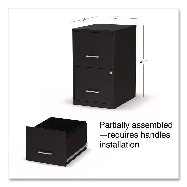 Soho Vertical File Cabinet, 2 Drawers: File/file, Letter, Black, 14" X 18" X 24.1"