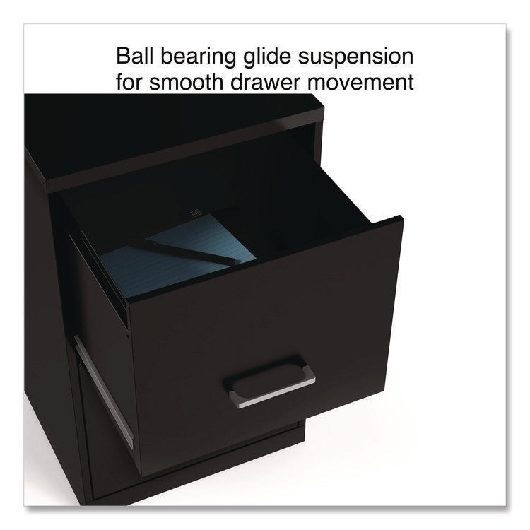 Soho Vertical File Cabinet, 2 Drawers: File/file, Letter, Black, 14" X 18" X 24.1"