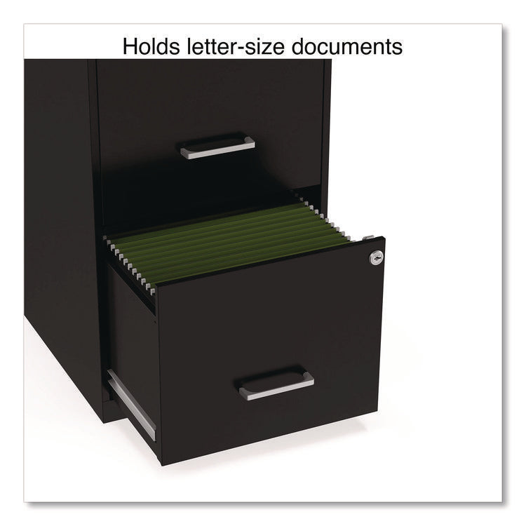 Soho Vertical File Cabinet, 2 Drawers: File/file, Letter, Black, 14" X 18" X 24.1"