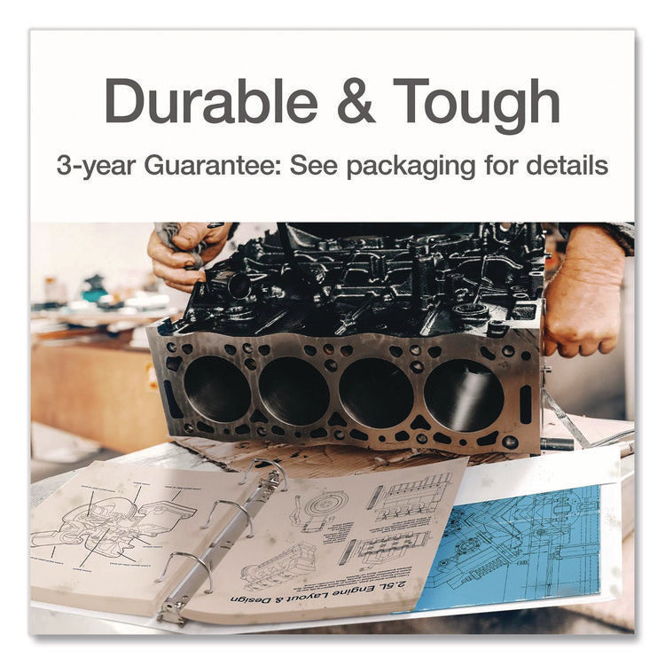 XtraLife ClearVue Non-Stick Slant-D Ring Binder, 3 Rings, 1" Capacity, 11 x 8.5, White