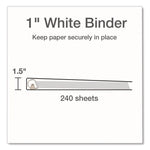 XtraLife ClearVue Non-Stick Slant-D Ring Binder, 3 Rings, 1" Capacity, 11 x 8.5, White