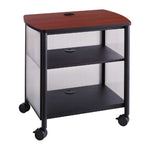 Impromptu Deskside Machine Stand, Metal, 3 Shelves, 100 lb Capacity, 26.25" x 21" x 26.5", Cherry/White/Black
