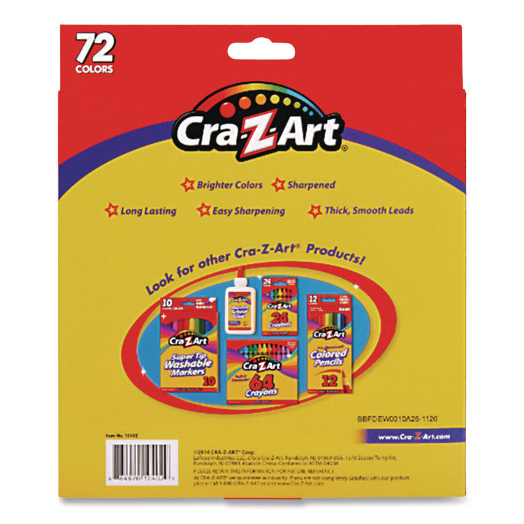 Colored Pencils, 72 Assorted Lead and Barrel Colors, 72/Box