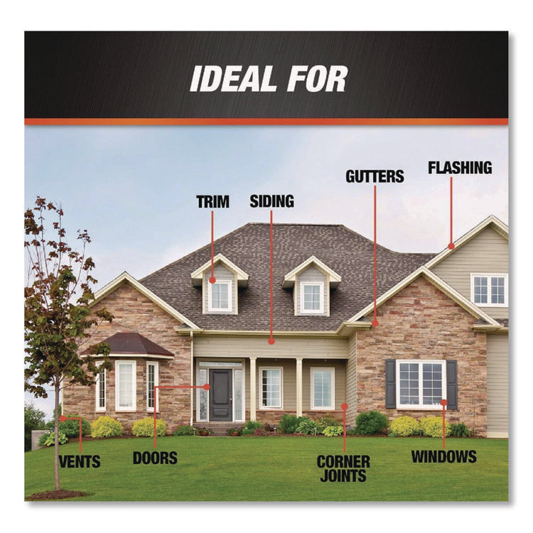 SILICONE PLUS Premium Window, Door and Siding 100% Silicone Sealant, 9.8 oz Tube, Black