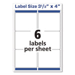 White Shipping Labels-Bulk Packs, Inkjet/laser Printers, 3.33 X 4, White, 6/sheet, 250 Sheets/box