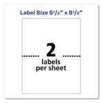 White Shipping Labels-Bulk Packs, Inkjet/laser Printers, 5.5 X 8.5, White, 2/sheet, 250 Sheets/box