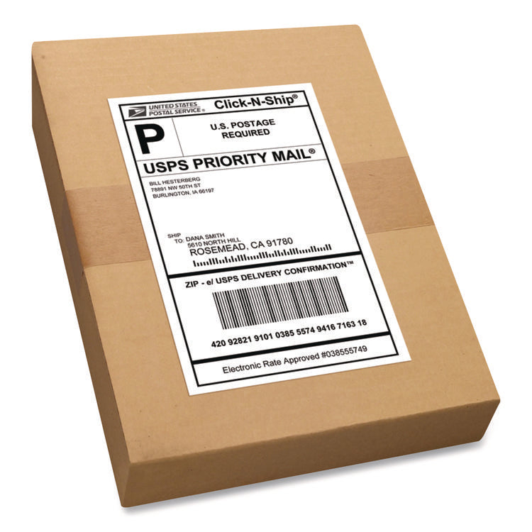 White Shipping Labels-Bulk Packs, Inkjet/laser Printers, 5.5 X 8.5, White, 2/sheet, 250 Sheets/box