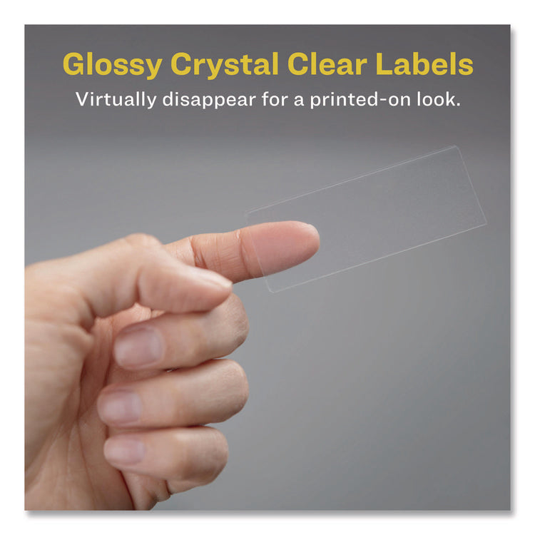 Glossy Clear Easy Peel Mailing Labels W/ Sure Feed Technology, Inkjet/laser Printers, 1 X 2.63, 30/sheet, 10 Sheets/pack