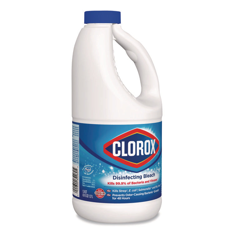 Concentrated Regular Disinfecting Bleach, 43 oz Bottle, 6/Carton