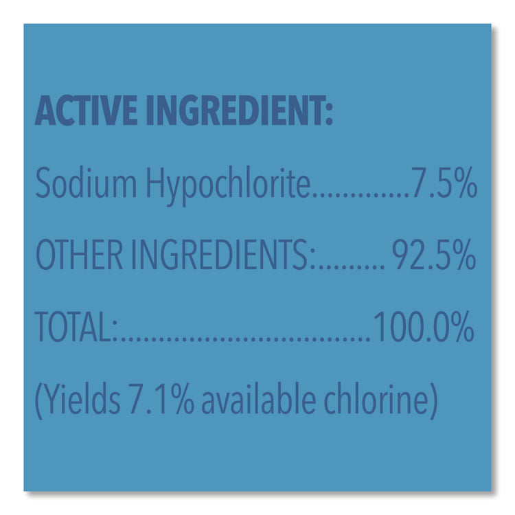 Concentrated Regular Disinfecting Bleach, 43 oz Bottle, 6/Carton