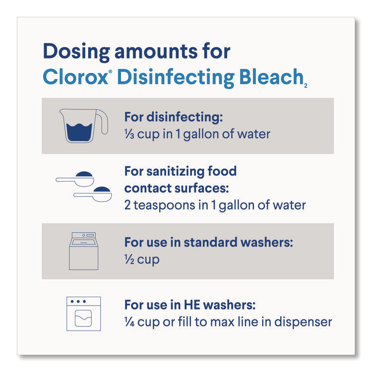 Concentrated Regular Disinfecting Bleach, 43 oz Bottle, 6/Carton