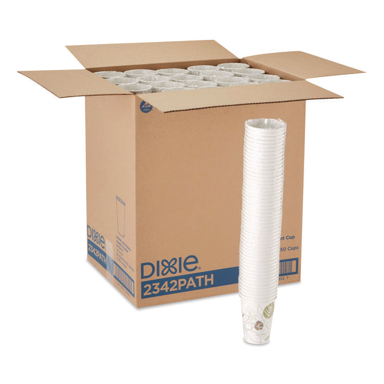 Pathways Paper Hot Cups, 12 oz, White/Brown, 50/Pack