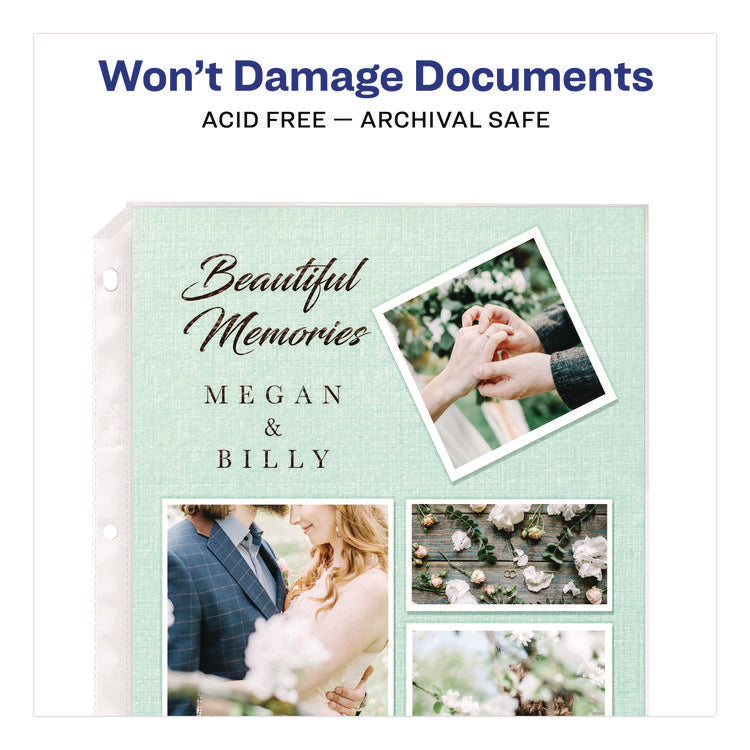 Economy Weight Sheet Protector, Light-Duty, Side: 3-Hole Punched, Top Load 8.5 x 11 Insert, Semi-Clear Front, 100/Box