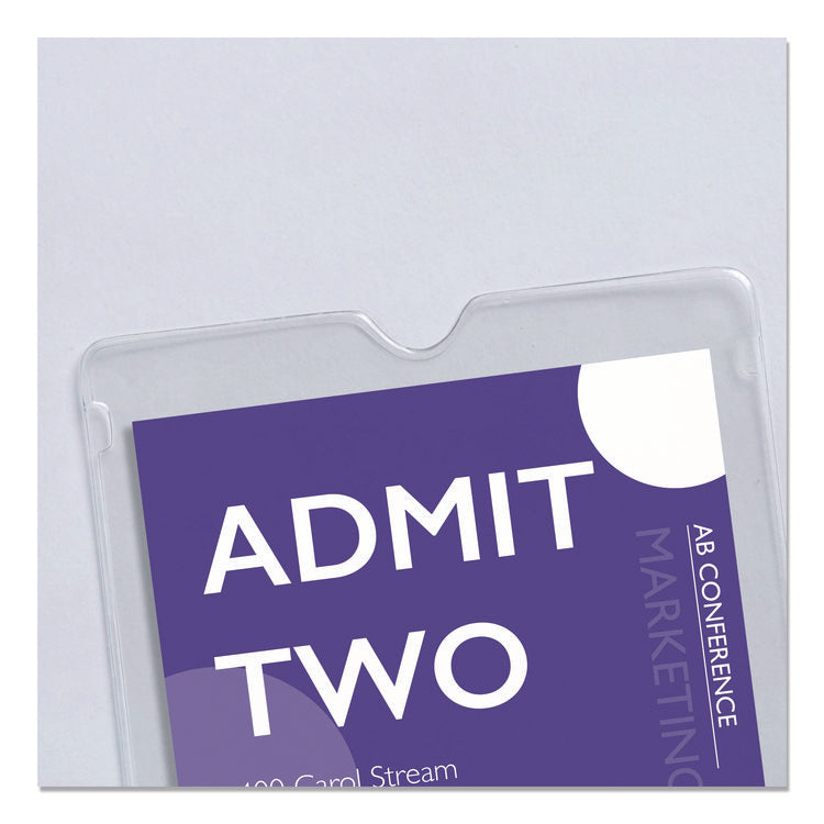 Heavyweight Clear Vinyl Envelope with Thumb Notch, Small Format: Passport Sized, 4 x 6, Clear, 10/Pack