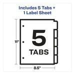 Print And Apply Index Maker Clear Label Dividers With Printable Label Strip And White Tabs, 5-Tab, 11 X 8.5, White, 1 Set