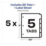 Print and Apply Index Maker Clear Label Dividers, Copiers, 5-Tab, 11 x 8.5, White, 5 Sets
