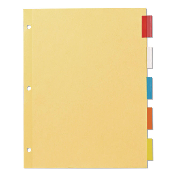 Plastic Insertable Dividers, 5-Tab, 11 x 8.5, Assorted Tabs, 1 Set