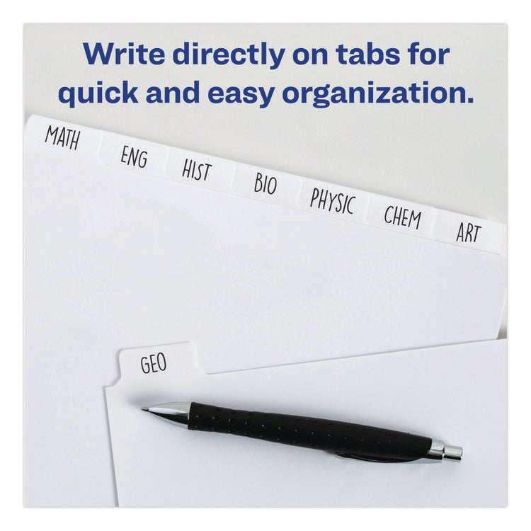 Write and Erase Plain-Tab Paper Dividers, 5-Tab, 11 x 8.5, White, 36 Sets