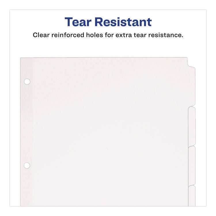 Write and Erase Plain-Tab Paper Dividers, 5-Tab, 11 x 8.5, White, 36 Sets