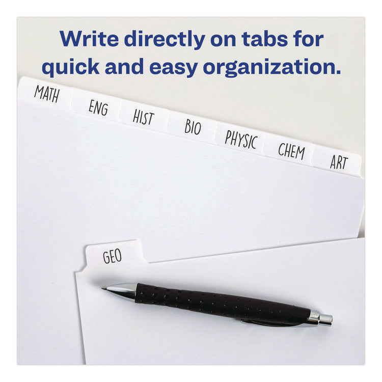 Write and Erase Plain-Tab Paper Dividers, 8-Tab, 11 x 8.5, White, 24 Sets