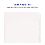 Write and Erase Plain-Tab Paper Dividers, 8-Tab, 11 x 8.5, White, 24 Sets