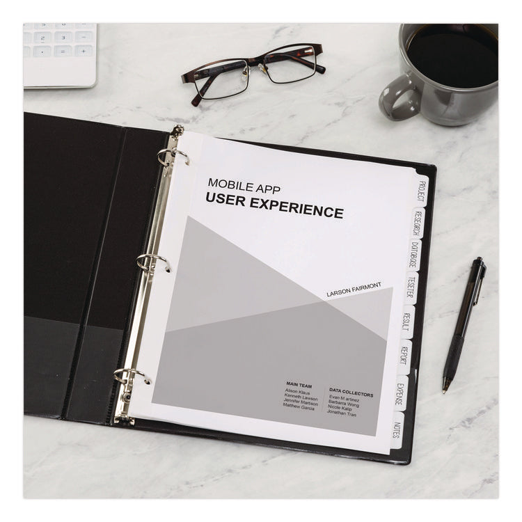 Write and Erase Plain-Tab Paper Dividers, 8-Tab, 11 x 8.5, White, 24 Sets