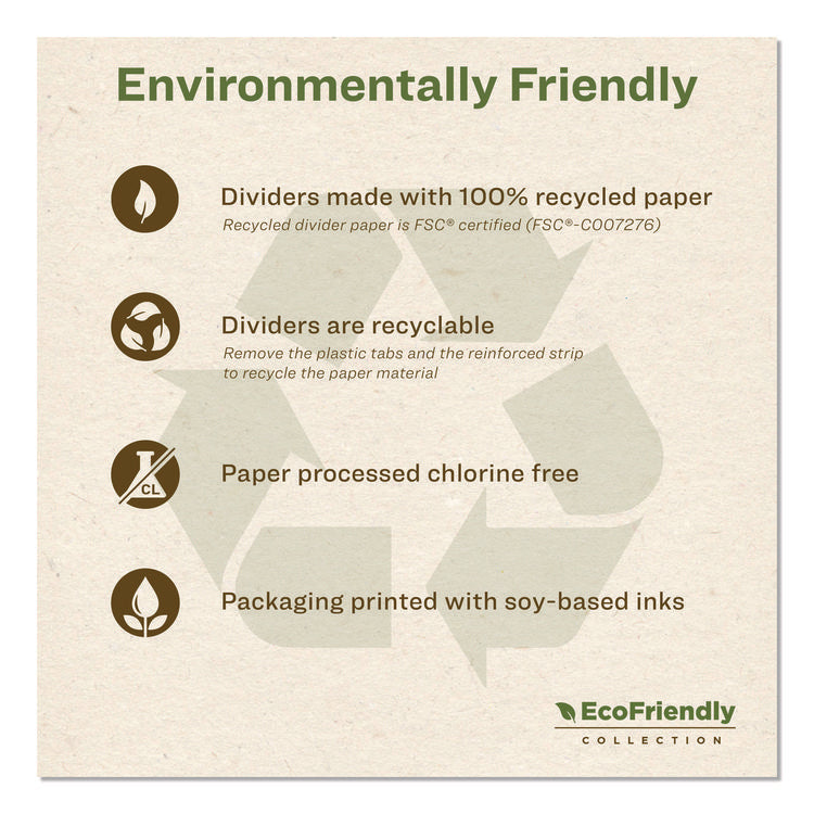 Index Maker Ecofriendly Print And Apply Clear Label Dividers With White Tabs, 5-Tab, 11 X 8.5, White, 5 Sets