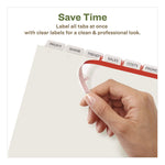 Index Maker Ecofriendly Print And Apply Clear Label Dividers With White Tabs, 8-Tab, 11 X 8.5, White, 5 Sets