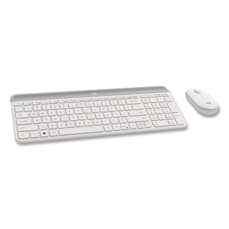 MK470 Slim Wireless Keyboard and Mouse Combo, 2.4 GHz/33 ft Wireless Range, Off-White