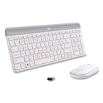 MK470 Slim Wireless Keyboard and Mouse Combo, 2.4 GHz/33 ft Wireless Range, Off-White