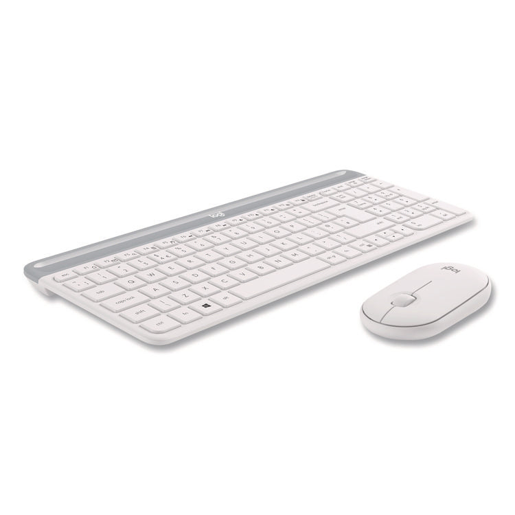 MK470 Slim Wireless Keyboard and Mouse Combo, 2.4 GHz/33 ft Wireless Range, Off-White