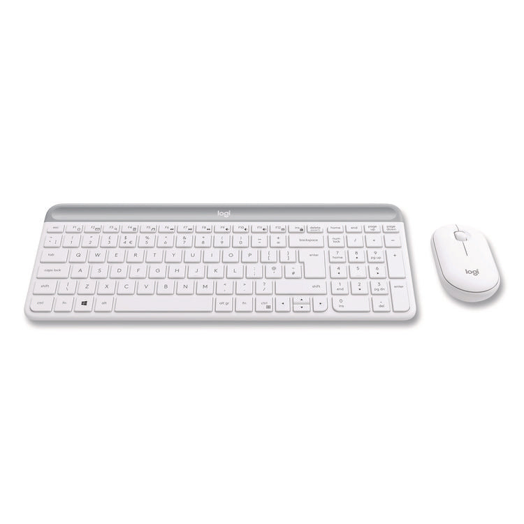 MK470 Slim Wireless Keyboard and Mouse Combo, 2.4 GHz/33 ft Wireless Range, Off-White