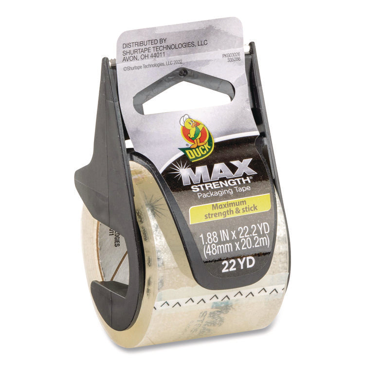 MAX Packaging Tape with Dispenser, 1.5" Core, 1.88" x 22 yds, Crystal Clear, 6/Box