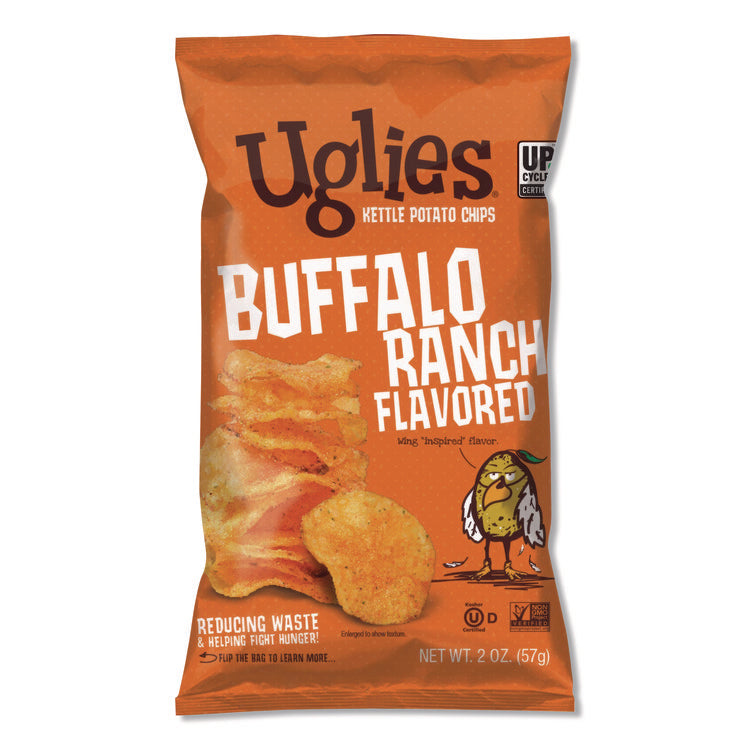 Kettle Potato Chips, Buffalo Ranch, 2 oz Bags, 24/Carton