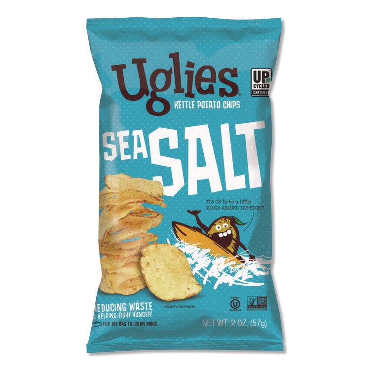 Kettle Potato Chips, Sea Salt, 2 oz Bags, 24/Carton
