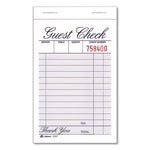 One-Part Guest Check Pad, One-Part (No Copies), 3.35 x 4.94, 100 Forms/Pad, 12 Pads/Pack